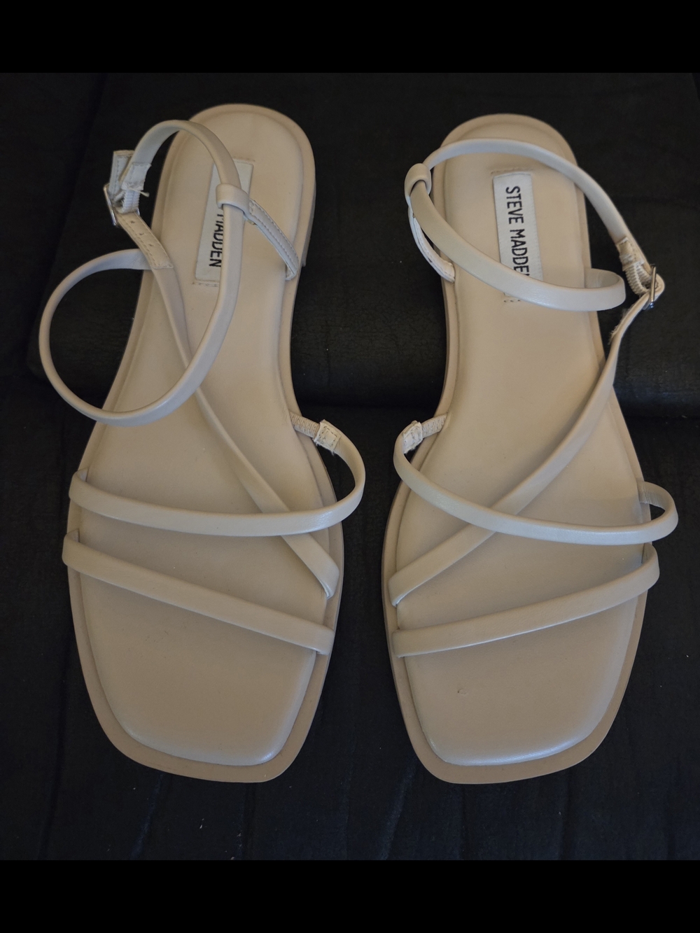 Steve Madden Beige Strappy Flat Sandals